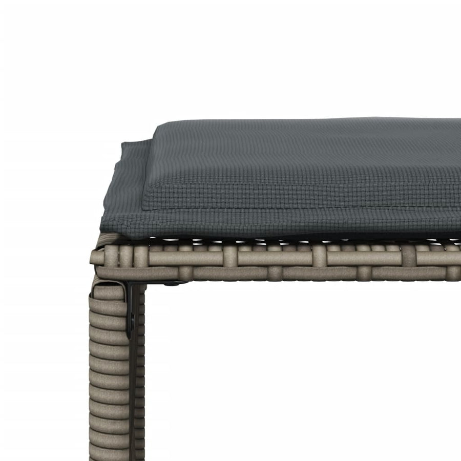 7-delige Tuinset met kussens poly rattan grijs