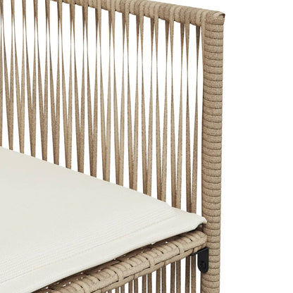 7-delige Tuinset met kussens poly rattan beige