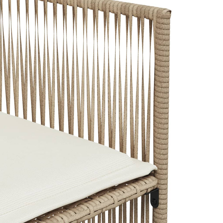 7-delige Tuinset met kussens poly rattan beige