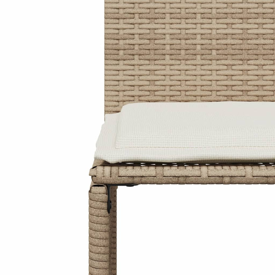 7-delige Tuinset met kussens poly rattan beige