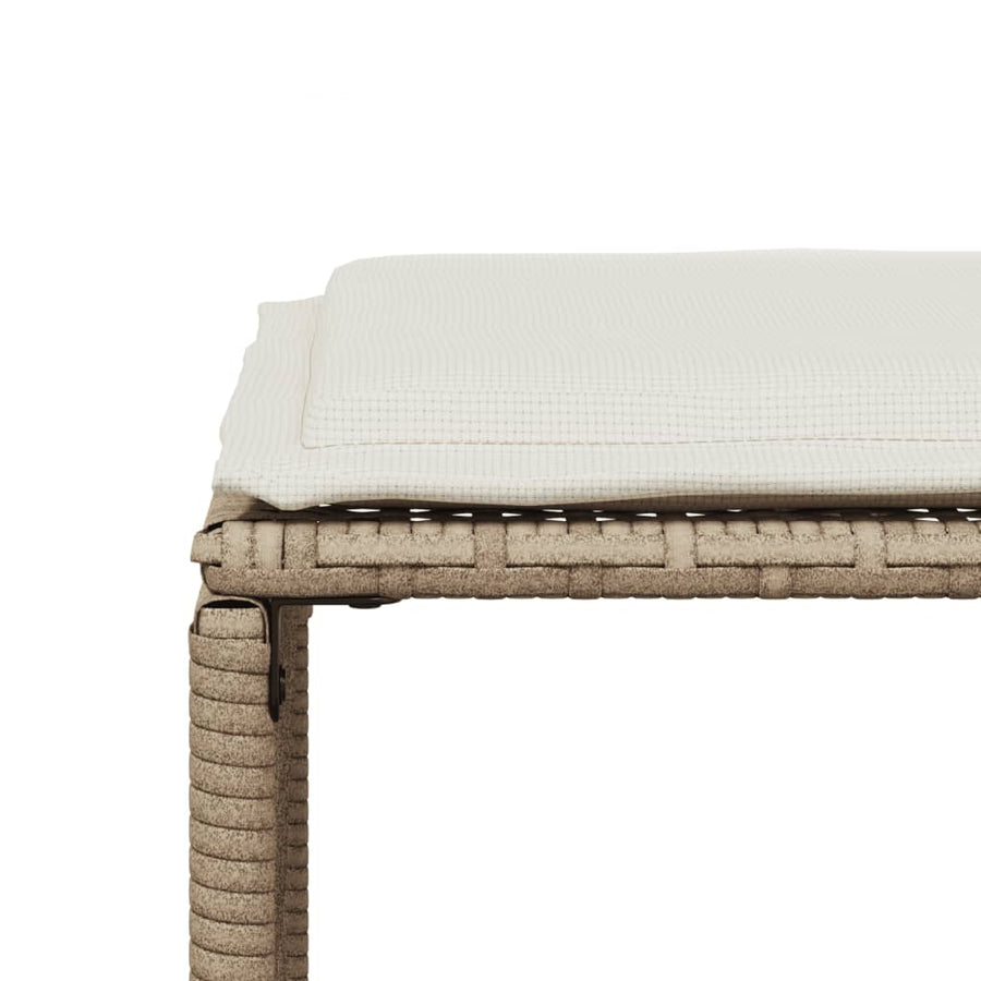 7-delige Tuinset met kussens poly rattan beige