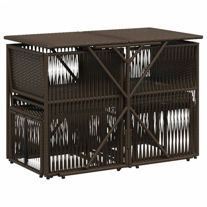 7-delige tuineetset met kussens bruin poly rattan