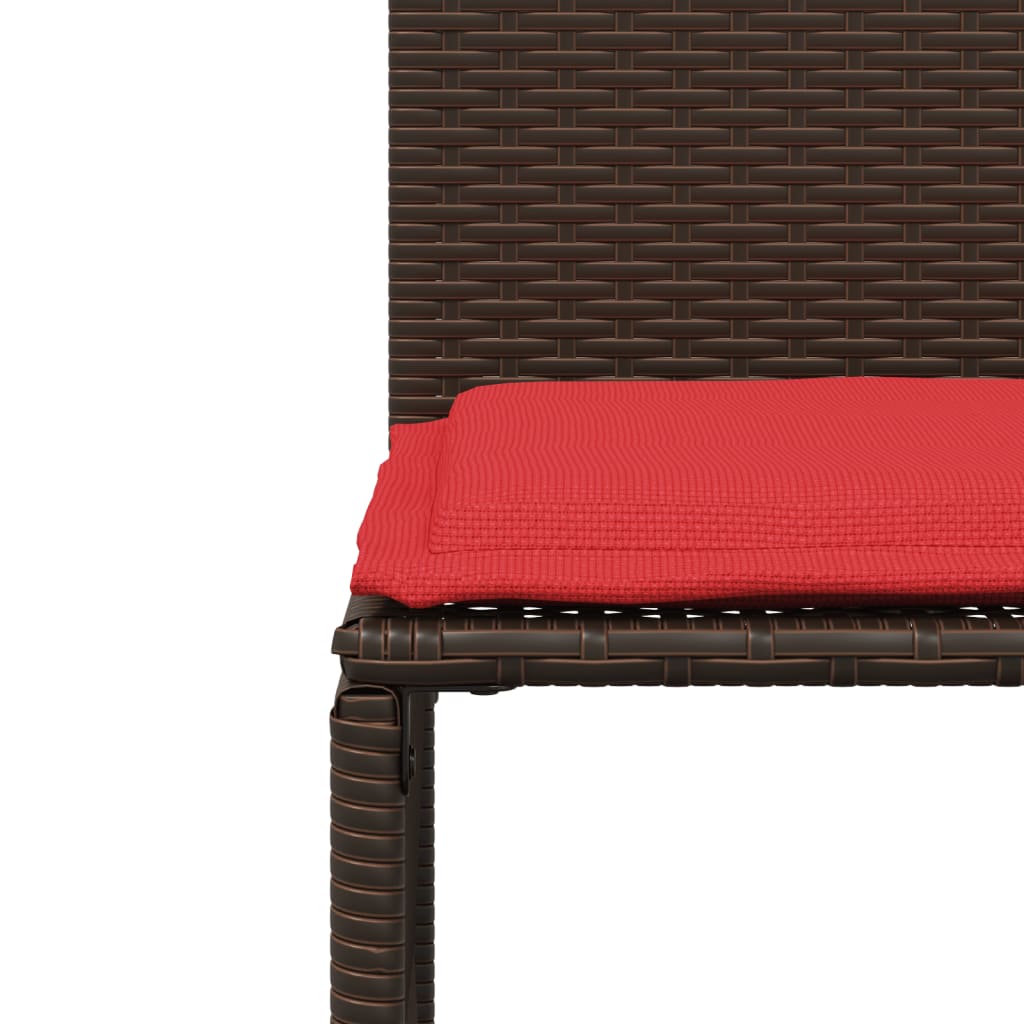 7-delige tuineetset met kussens bruin poly rattan