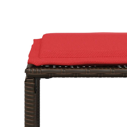 7-delige tuineetset met kussens bruin poly rattan