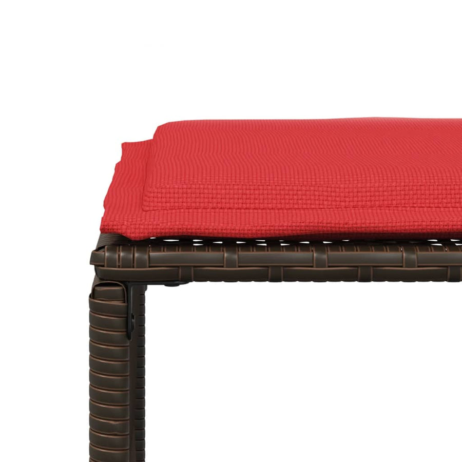 7-delige tuineetset met kussens bruin poly rattan