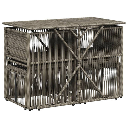 7-delige tuineetset met kussens grijs poly rattan