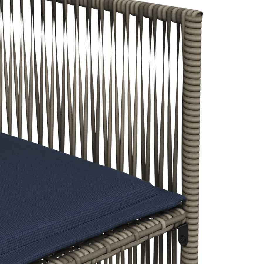 7-delige tuineetset met kussens grijs poly rattan