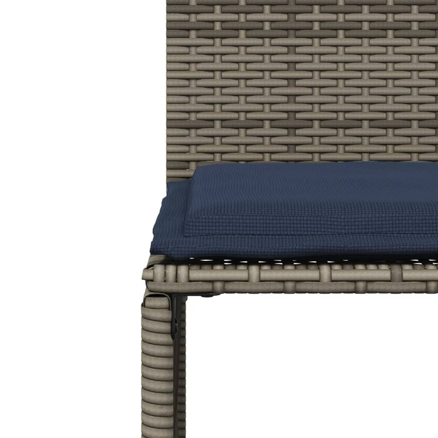 7-delige tuineetset met kussens grijs poly rattan