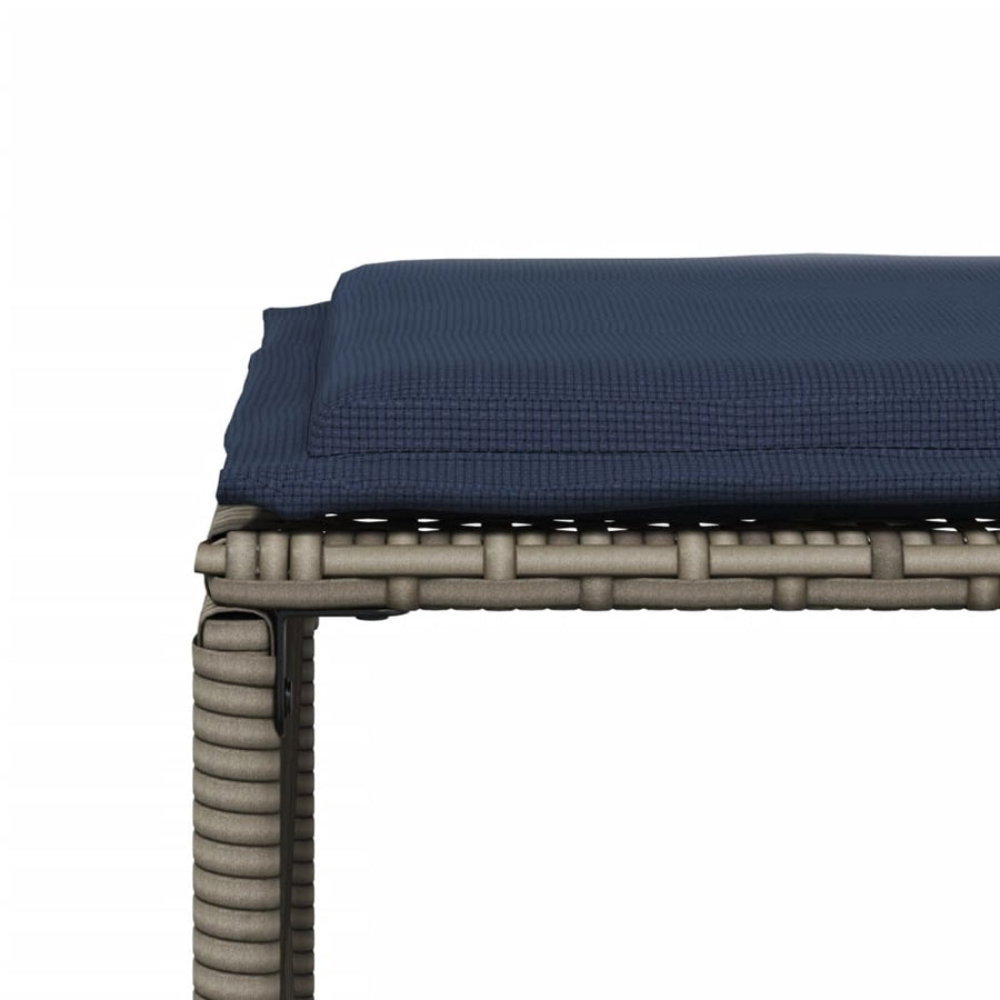 7-delige tuineetset met kussens grijs poly rattan