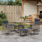 Tuinset 7-delig poly rattan grijs