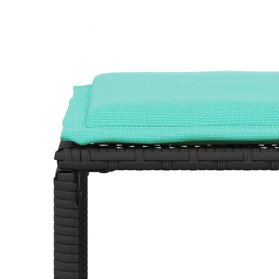 7-delige tuineetset met kussens zwart poly rattan