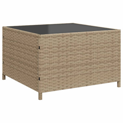 Tuinbank met tafel en kussens L-vormig poly rattan beige