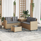 Tuinset L-vormig poly rattan beige 171x171x74 cm