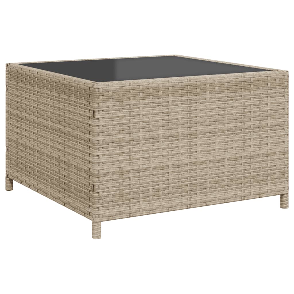 Tuinbank met tafel en kussens L-vormig poly rattan lichtgrijs