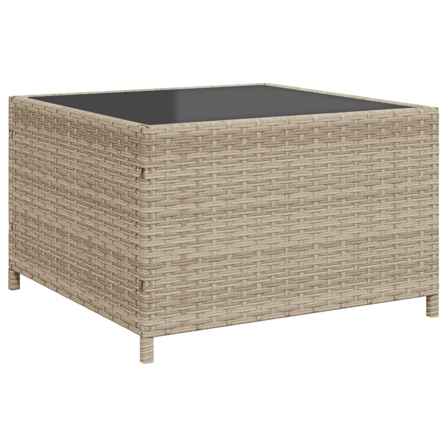 Tuinbank met tafel en kussens L-vormig poly rattan lichtgrijs