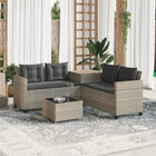 Tuinset L-vormig poly rattan lichtgrijs 171x171 cm