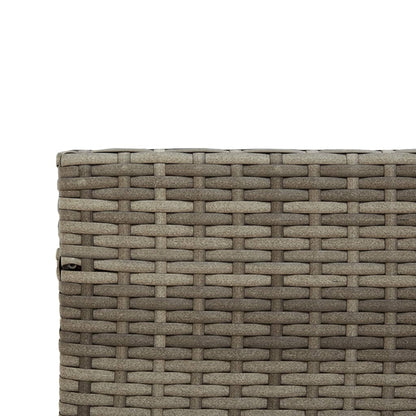 Tuinbank met tafel en kussens L-vormig grijs poly rattan