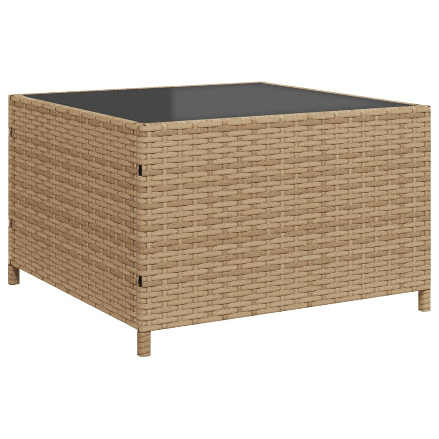 Tuinbank met tafel en kussens L-vormig poly rattan beige