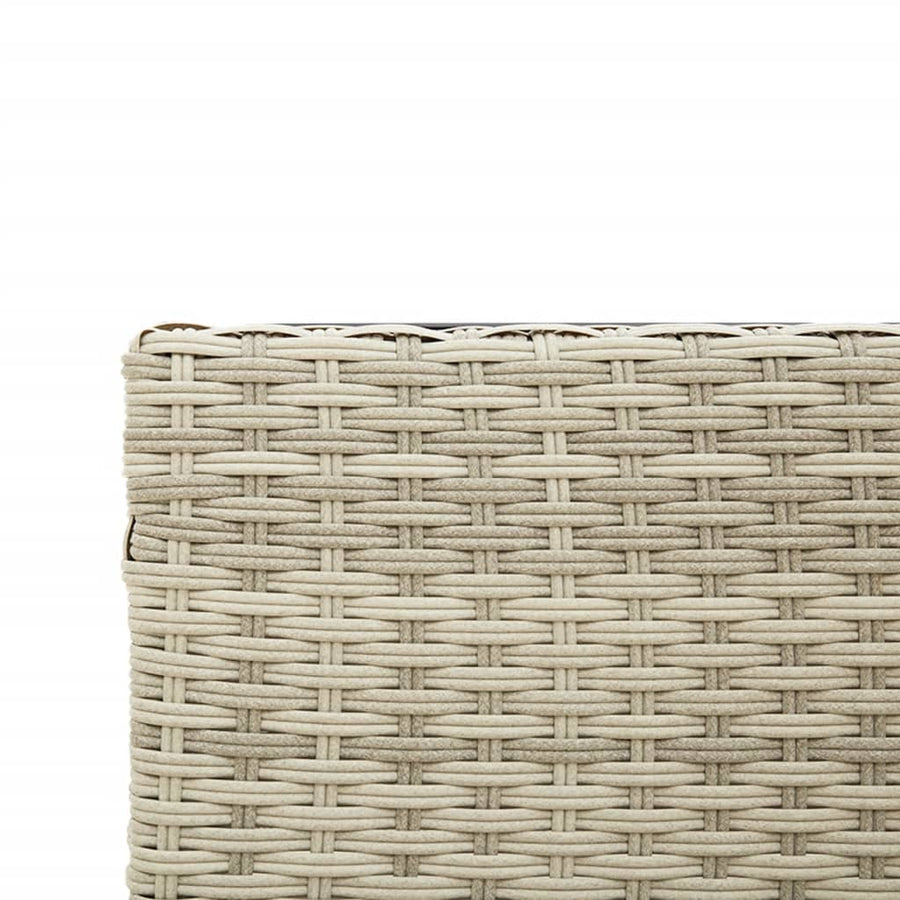 Tuinbank met tafel en kussens L-vormig poly rattan lichtgrijs