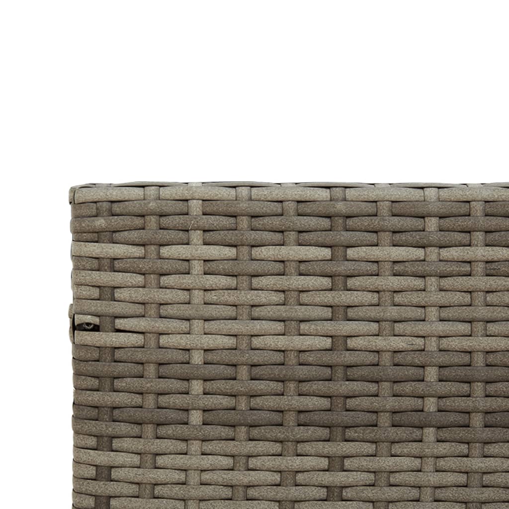 Tuinbank met tafel en kussens L-vormig grijs poly rattan