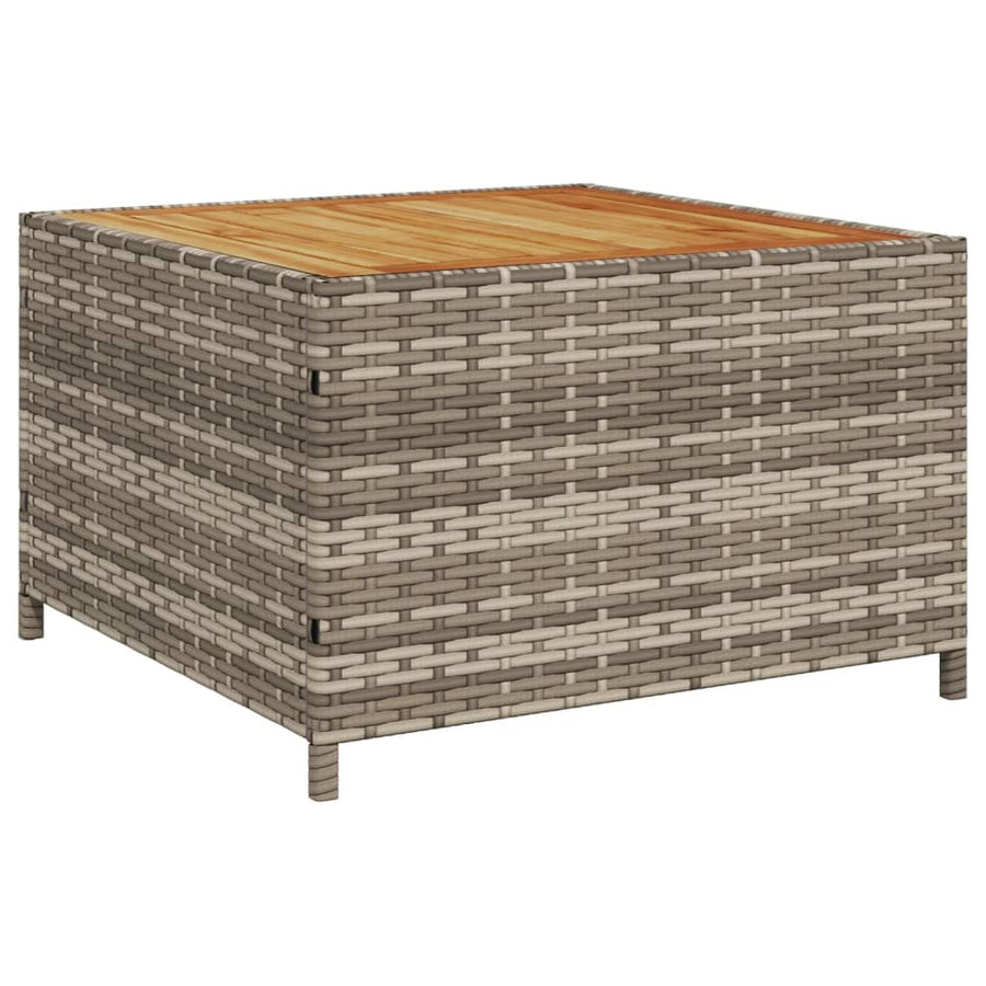 Tuinbank met tafel en kussens L-vormig poly rattan grijs