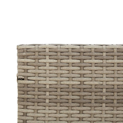 Tuinbank met tafel en kussens L-vormig poly rattan grijs