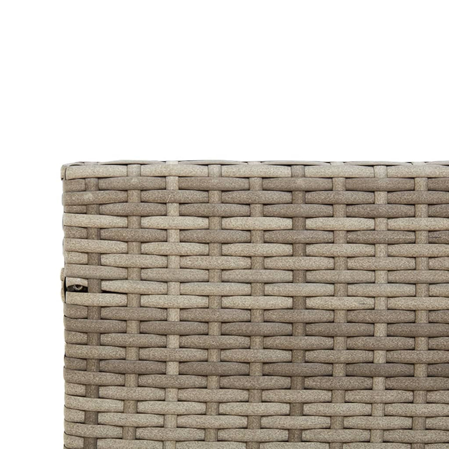 Tuinbank met tafel en kussens L-vormig poly rattan grijs