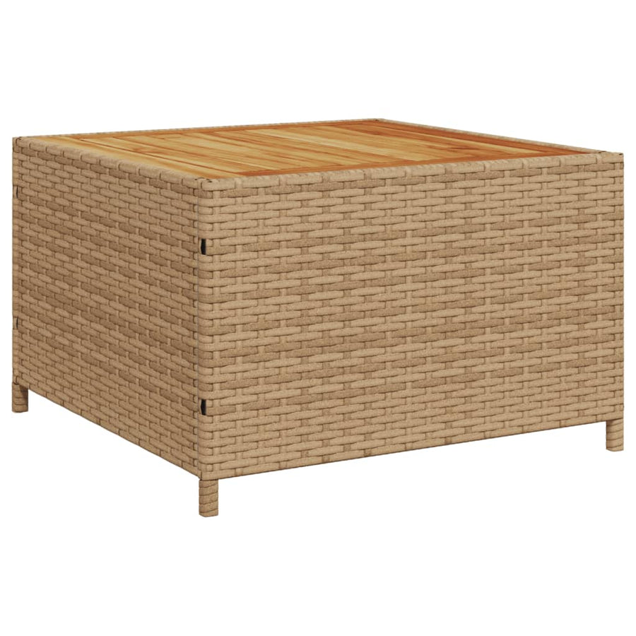 Tuinbank met tafel en kussens L-vormig poly rattan beige