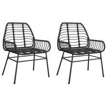 Tuinstoelen 2 st poly rattan zwart