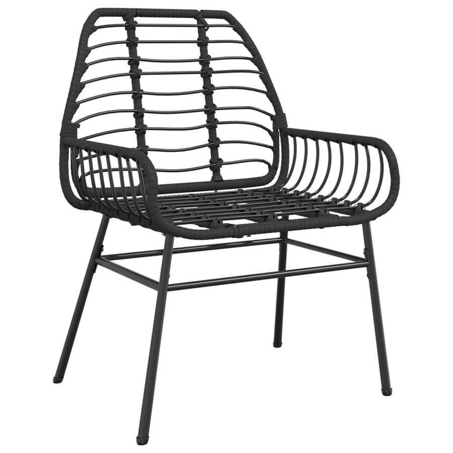 Tuinstoelen 2 st poly rattan zwart
