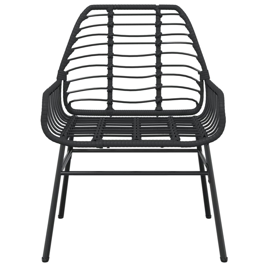 Tuinstoelen 2 st poly rattan zwart
