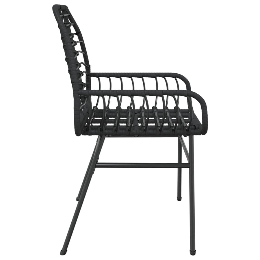 Tuinstoelen 2 st poly rattan zwart