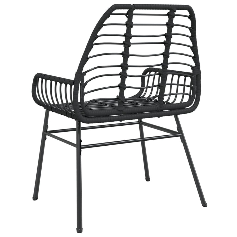 Tuinstoelen 2 st poly rattan zwart