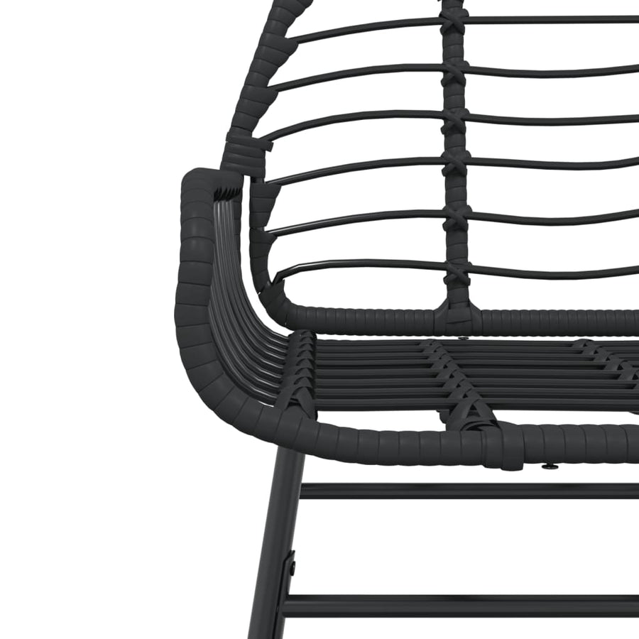 Tuinstoelen 2 st poly rattan zwart