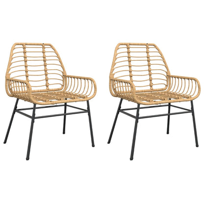 Tuinstoel bruin poly rattan 2 st