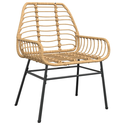 Tuinstoel bruin poly rattan 2 st