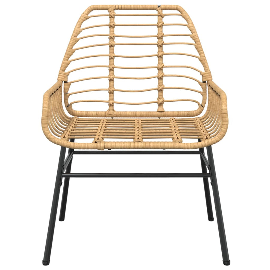 Tuinstoel bruin poly rattan 2 st