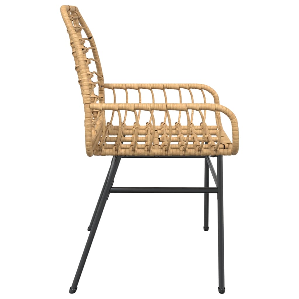 Tuinstoel bruin poly rattan 2 st