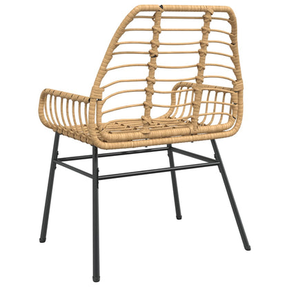 Tuinstoel bruin poly rattan 2 st