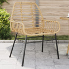 Tuinstoel poly rattan bruin 2 stuks