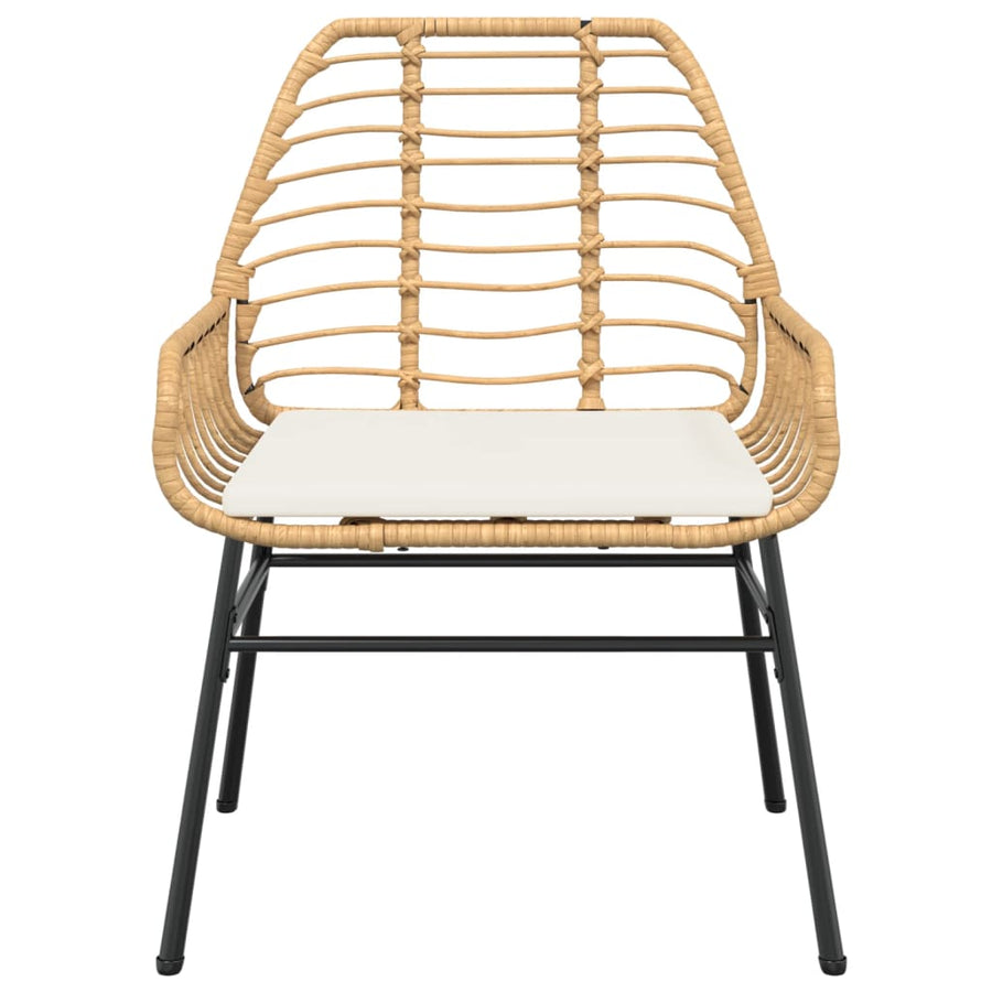 Tuinstoelen 2 st met kussens poly rattan bruin