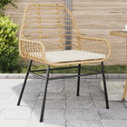 Garden chairs 2 pcs with cushions poly rattan brown