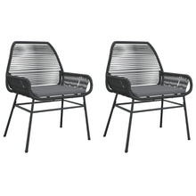 Tuinstoelen 2 st met kussens poly rattan zwart