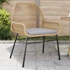 Garden chairs 2 pcs with cushions poly rattan brown