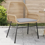 Tuinstoelen 2 st poly rattan bruin met kussens