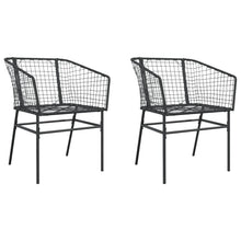 Tuinstoelen 2 st poly rattan zwart