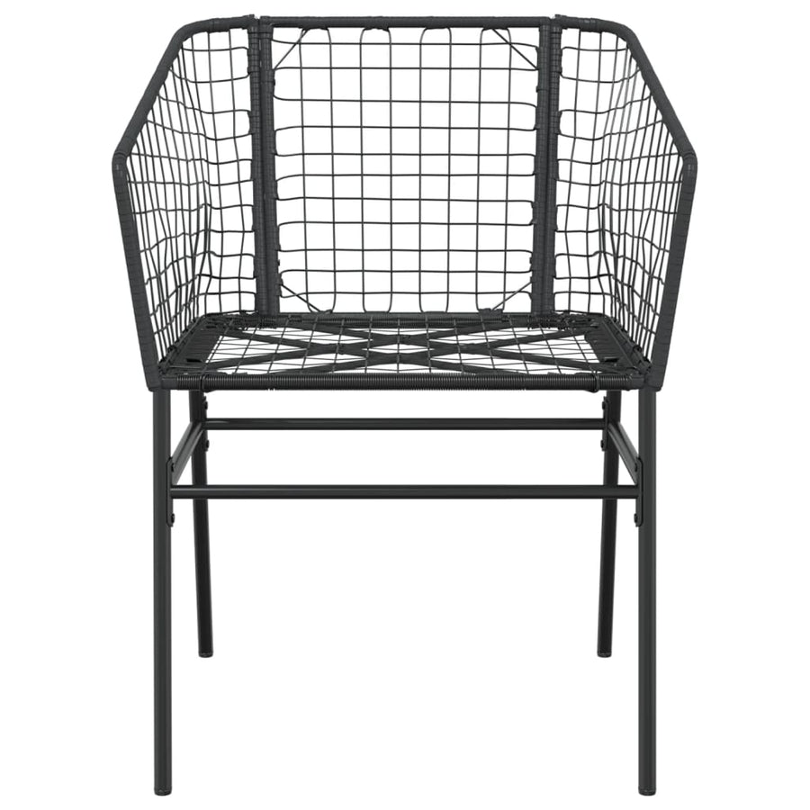 Tuinstoelen 2 st poly rattan zwart