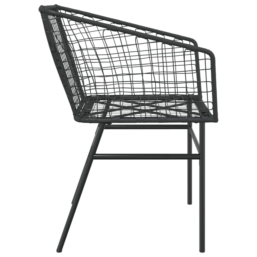 Tuinstoelen 2 st poly rattan zwart
