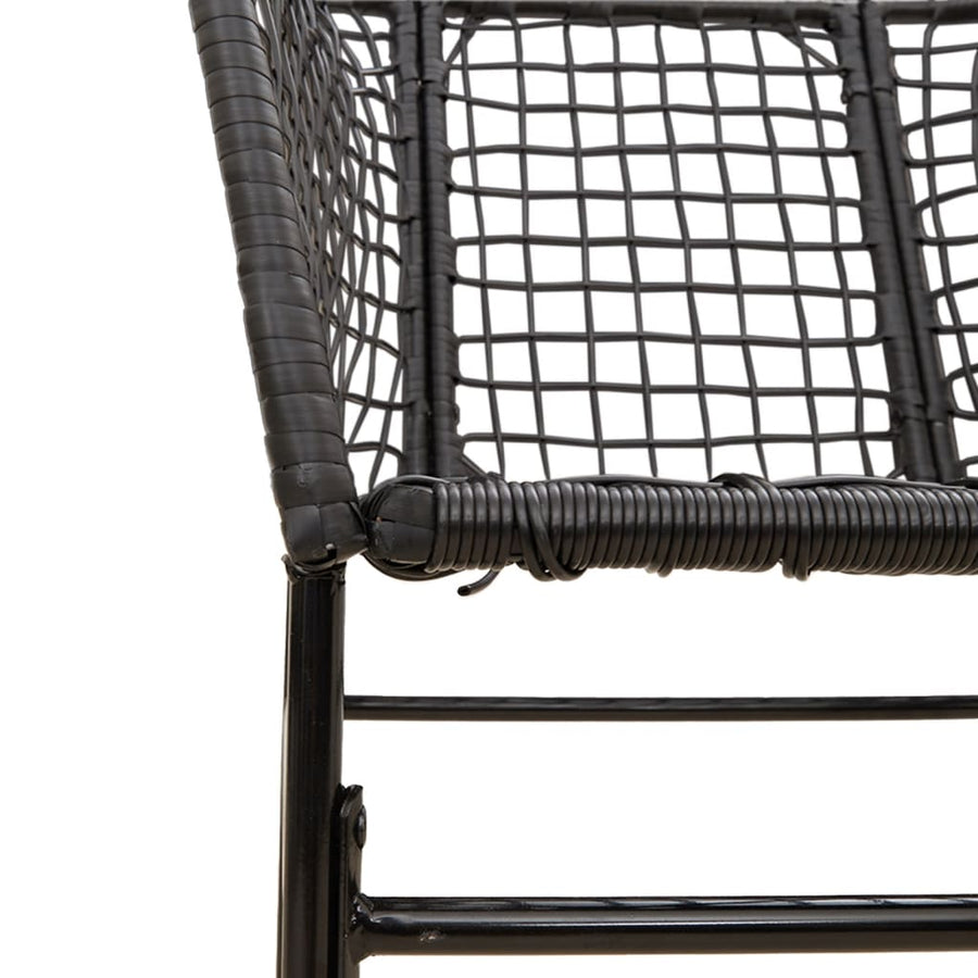 Tuinstoelen 2 st poly rattan zwart
