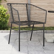 Tuinstoelen 2 stuks poly rattan zwart 62x63x83 cm